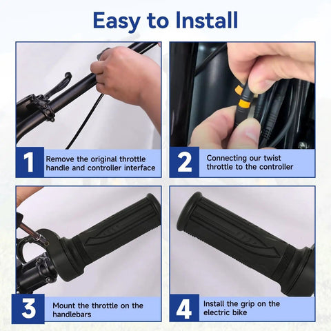 Installation guide for Universal 3 Pin Ebike Throttle Full Twist Grip Kit Plug And Play Easy Install For Electric Bike Scooter Bicycle