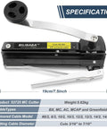 Heavy Duty Workhorse MC Cable Cutter Adjusts 3/16 To 7/10 Inches Nips BX AC MCAP And Greenfield Cable, 3/8" size.