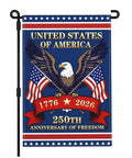 250th Anniversary USA Flag Garden Flag Burlap 12x18 Inch Double Sided Patriotic Yard Decor Featuring 1776 2026 Eagle And Flag