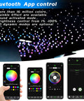 Twinkle Fiber Optic Star Lights Headliner Kit For Cars With 550 Fibers, app control interface, car interior with star lights