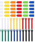 60 Pack Cable Labels And Cord Organizer Kit with colorful write-on labels, ties, and a marker for home office tech setup