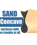 21 Profile Contour Sanding Grips for inside and outside surfaces, concave pad shown for woodworking and crafts