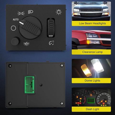 Headlight Dimmer Switch Upgrade For Chevy Silverado 2003-2007, GMC Sierra 1500 2500 3500, Cadillac Escalade with LED lights