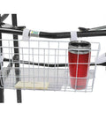 Durable Walker Basket With Built In Cup Holder And Tray For Folding Walkers, Quick No Tools Needed Install, Secure Storage