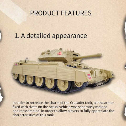 RC British Crusader Tank 1/16 Scale With Metal Upgrades And 2.4G Infrared Battle Realistic Recoil And Sound Heavy Duty Metal Tracks