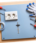 4 Piece T Slot Bolts And Star Handle Knobs With Flat Washers For Woodworking Jig Hardware Adjustable T Track Clamping System on workspace.