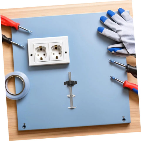 4 Piece T Slot Bolts And Star Handle Knobs With Flat Washers For Woodworking Jig Hardware Adjustable T Track Clamping System on workspace.