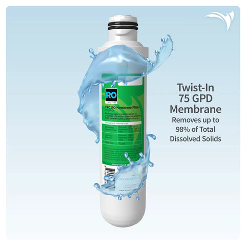 Twist In RO DI Aquarium Water Filter Replacement Cartridge Pack With 75 GPD Membrane Sediment Filter Carbon Block Filter And Deionization Filter For Three To Four Stage RO DI Systems Easy Swap Keeps Tank Water Crystal Clear