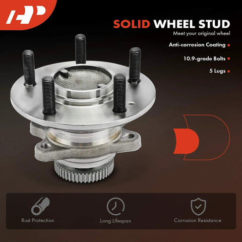 Rear Wheel Bearing And Hub Assembly With ABS Ring For Hyundai Sonata 2006 To 2009 And Kia Optima 2006 To 2010 5 Lug