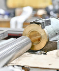 250mm Tr4X1 Lead Screw with Brass Nut for 3D Printer Upgrades, shown in close-up with 304 stainless steel and silver finish