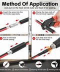 Heavy Duty 4 6 And 8 AWG Copper Heat Shrink Butt Connectors With Double Wall Insulation And Hot Melt Adhesive For Waterproof Weatherproof Underground Wire Splicing, step-by-step use