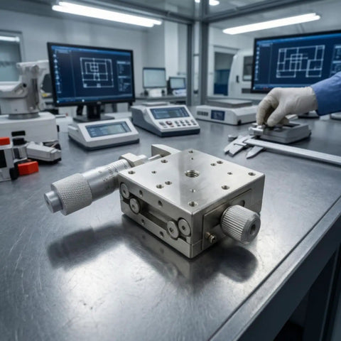 Manual XY Linear Guide Stage With Fine Knob Control Two Axis Precision Sliding Table For Optical Setups Lab Fixtures Prototyping, stainless steel