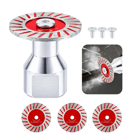 Badass Grade 4 Pack Mini Diamond Saw Blades Set For Granite Marble And Tile Precision Cutting With 5 8 11 Arbor includes a diamond blade.