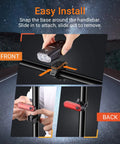 "USB Rechargeable Bike Light Set With Front Headlight And Rear Tail Light 5400mAh Power Bank Up To 1000 Lumens Front Beam 160 Degree Wide Field Ideal For Night Riding For Adults Kids Men Women being installed on a bike handlebar."