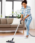 Person using vacuum cleaner with 8 Pack Style C And Q Canister Vacuum Bags Replacement For Kenmore 50104 5055 50557 50558 Type C 5 Vacuums