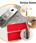 Ultra Thin Door Catch Set 10 Pack with Adhesive Backing for cabinets drawers, includes metal catch, screws, adhesive strips, usage examples
