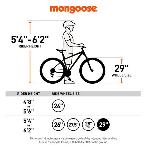 Flatrock DX Mountain Bike With 29 Inch Wheels 21 Speed Drivetrain Aluminum Frame Front Suspension Twist Shifters diagram
