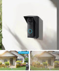Adjustable Waterproof Mount For B-Link Video Doorbell Extends Viewing Angle From 30 To 60 Degrees installed on wall, black.
