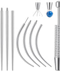 No-Fuss All In One Piercing Ball Grabber Tool Kit With 8 Tapers 14G 16G 18G 20G Straight And Curved For Easy Jewelry Change Body Piercings