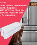 Replacement Refrigerator Door Shelf Bin 241505301 Clear Easy Install Durable Storage Organizer with fridge in background