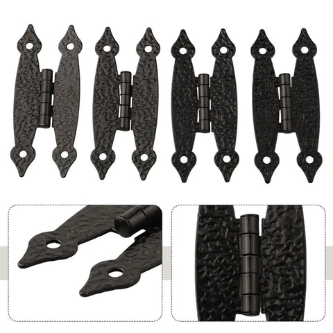 4 Pack Antique H Shape Cabinet Hinges 3.5 Inch Flat Flush Mount Door Hinges For Kitchen Cupboards Wardrobes With Vintage