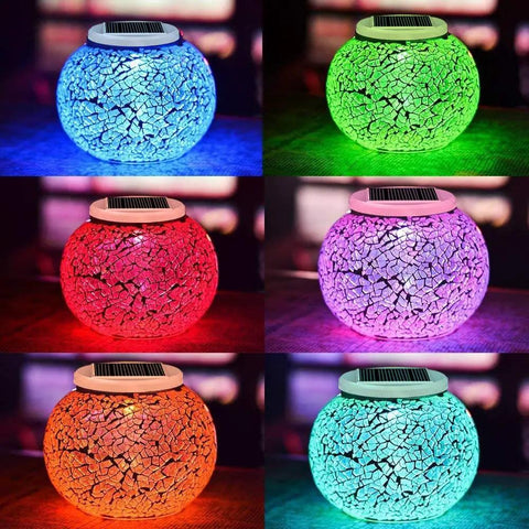 Color Changing Solar Powered Glass Ball Lights For Garden Patio And Indoor Decor Waterproof Table Lamp Night Light