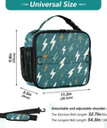 Lightning Bolt Insulated Lunch Bag For Kids And Adults With Sturdy Shoulder Straps, grab-and-go cooler lunch box, 11.2in x 9.8in