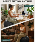 Badass Anti Slip Yoga Ball With Included Quick Pump, supporting active sitting in home office and leisure settings.