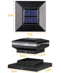 Outdoor No Fuss Post Cap Lights For 4x4 And 6x6 Wooden Posts Waterproof solar light dimensions view