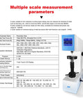 Heavy Duty Rockwell Hardness Tester Featuring A Smooth Touch Screen Interface For Testing Steel And Aluminum Straight Up Precision With Zero Hassle And Plug And Play Setup For Quick Results.