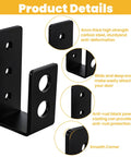 Close-up of 8 Pack Heavy Duty 2x4 Door Barricade Brackets U Shaped Wood Mount Security Bar Holders with product details