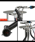 Built Tough Electric Fuel Pump Module Assembly Featuring Triple Port Layout and Slick Turbine Engineering for Ford. Close-up of assembly.