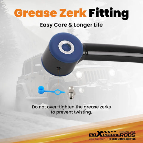 Adjustable Front Track Bar For Jeep Cherokee XJ 1984 to 2001 Lift Kit Center Axle After Suspension 4 To 6.5 Inch Length 790 To 830 mm Eyelet To Eyelet Easy Install Built Tough For Rough Trails grease zerk fitting