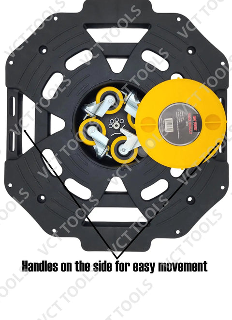 Heavy Duty Tire Storage Dolly With 300 Lb Capacity, 360 Degree Mobility, poly construction, handles for easy maneuvers