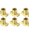 Set of 6 TR8x4 Lead Screw Brass Nuts for 10 mm Dia Trapezoidal Screws, 2 mm Pitch, 4 mm Lead, 2 Starts, for CR-10 and CR-10S
