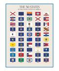 Poster of the 50 State Flags Of The USA Wall Art Pack For Classrooms And Home Study showing all state flags, unframed, 12x16 inches.