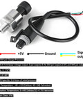 500 PSI Stainless Steel Pressure Transducer With One Eighth NPT Thread 0.5 To 4.5 Volt Output For Fuel Oil Air Water IP67 Rating Stainless Steel Pressure Sender With Cable
