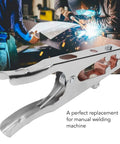 Heavy Duty 800A Earth Clamp For Welding Jobs With Copper Jaw Grip, Industrial Grade Ground Cable Connector that showcases copper jaw and ergonomic design.