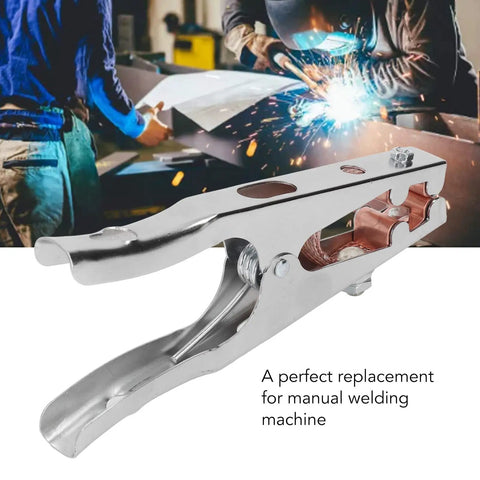 Heavy Duty 800A Earth Clamp For Welding Jobs With Copper Jaw Grip, Industrial Grade Ground Cable Connector that showcases copper jaw and ergonomic design.