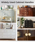 12 Pack Gold Round Cabinet Knobs Set With Zinc Alloy Drawer Pulls For Kitchen And Dresser Hardware on various furniture