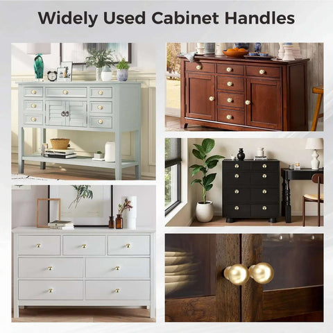 12 Pack Gold Round Cabinet Knobs Set With Zinc Alloy Drawer Pulls For Kitchen And Dresser Hardware on various furniture