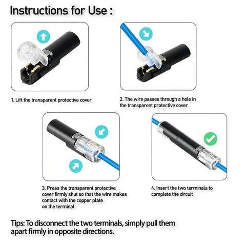 Step-by-step guide for 30 Pack Single Wire Plug In Connectors For 18 To 22 Gauge Wire Great For LED Strips And Small Gauge DIY Projects