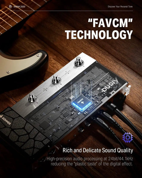 Arena2000 Guitar Multi Effects Pedal With 278 Effects 100 IRs Built In Looper Drum Machine Amp Modeling XLR And MIDI Support on wooden floor