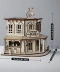 Wild West 3D Wooden Puzzle Kit For Adults And Teens, Miniature Cowboy Saloon Building Set, Desktop Architecture Model, Hands-On Wood Craft Project, Creative Gift For Woodworking Hobbyists And Collectors, 15 cm wide