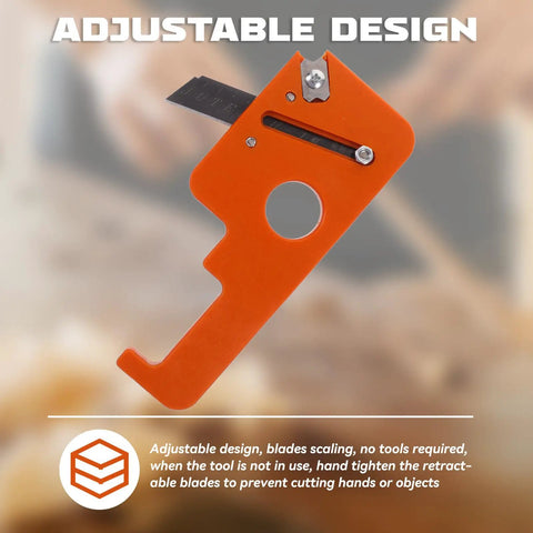 Orange ergonomic Hand Planer Wood Shaver with adjustable chamfer router plane for edge banding and deburring with scythe blade.