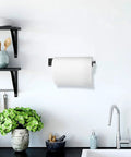 Magnetic Stainless Steel Paper Towel Holder For Refrigerator Grill And Toolbox Rotatable 30cm Black With Strong Magnetic Base