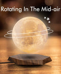 Levitating Moon Lamp With 3 Color Modes Magnetic Floating Moon Light Spins In Air 3D Printing Style Night Light on wooden base