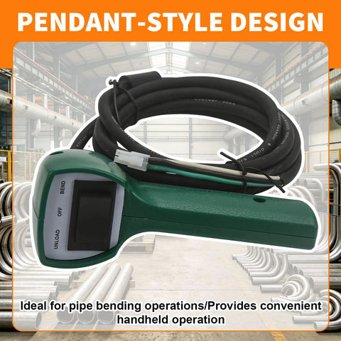 Heavy Duty Pendant Switch Control Unit With Cable One Pack Replacement OEM Style For Electric Conduit Pipe Bender Models 555 853 854 Quad Bender Tugger Wire Puller, green handheld switch