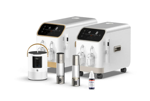 3-In-1 Hydrogen Inhalation Machine And Hydrogen Water Generator with dual units and accessories for home travel car use