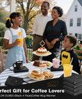 Keep Your Coffee Tea And Cocoa Toasty With This Slick Black Four Pack Electric Cup Heater Boasting Three Custom Heat Levels And A Universal Mug Fit That Slides Right Into Every Office Or Home with drinks and family.
